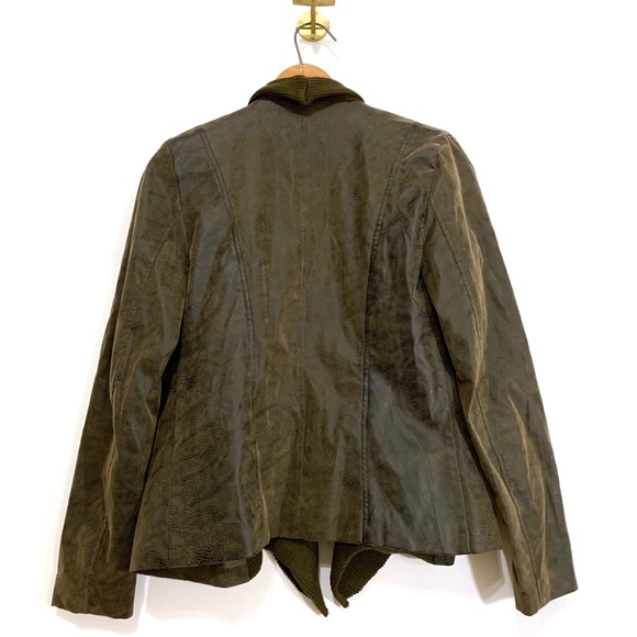 Drape Front Faux Suede Jacket - Picture 8 of 8